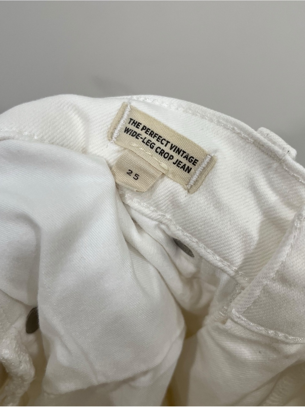 Madewell The Perfect Vintage Wide Leg Crop Jeans White High Rise Size 25 - Picture 7 of 12